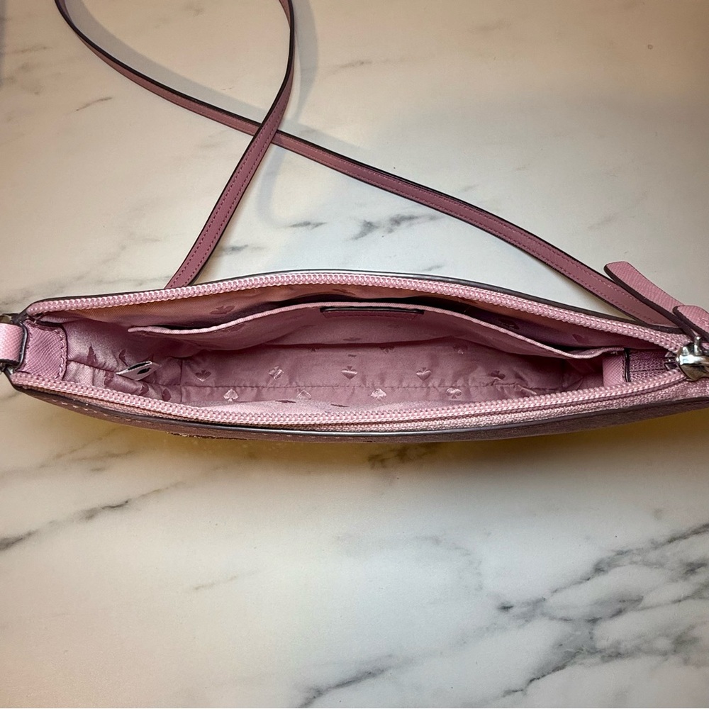 Kate Spade Greta Court Ramey Dusty Peony Glitter Crossbody - Picture 12 of 15